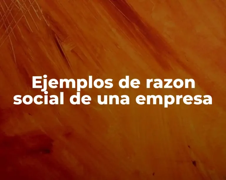 Ejemplos de razon social de una empresa