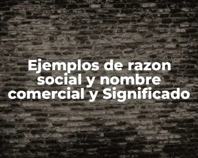 Ejemplos de razon social y nombre comercial y Significado