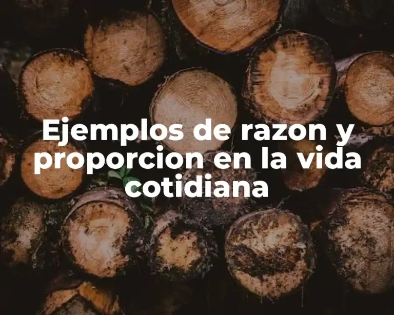 Ejemplos de razon y proporcion en la vida cotidiana