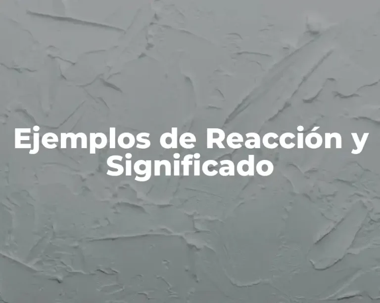 Ejemplos de Reacción y Significado