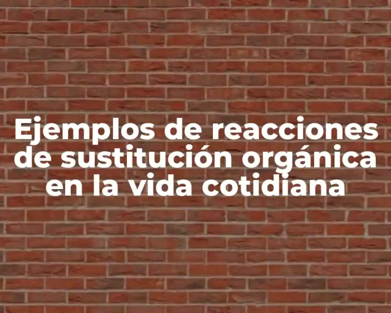 Ejemplos de reacciones de sustitución orgánica en la vida cotidiana