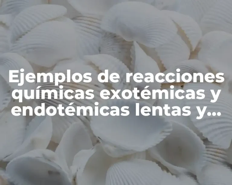 Ejemplos de reacciones químicas exotémicas y endotémicas lentas y rápidas