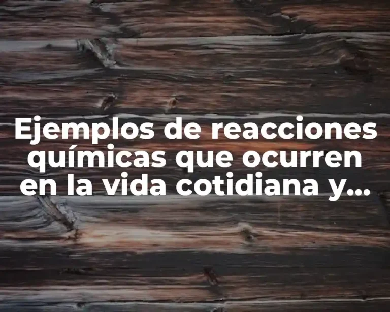 Ejemplos de reacciones químicas que ocurren en la vida cotidiana y Significado