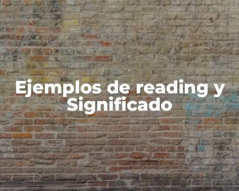 Ejemplos de reading y Significado