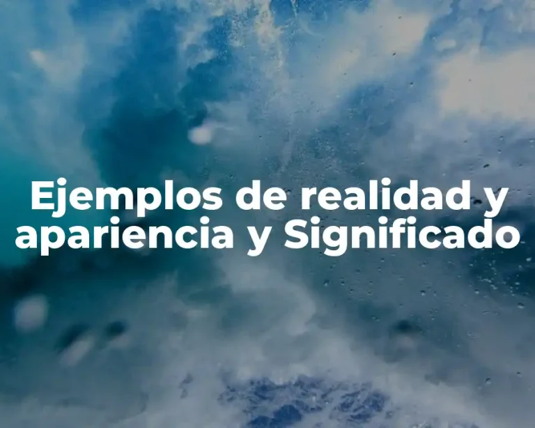 Ejemplos de realidad y apariencia y Significado