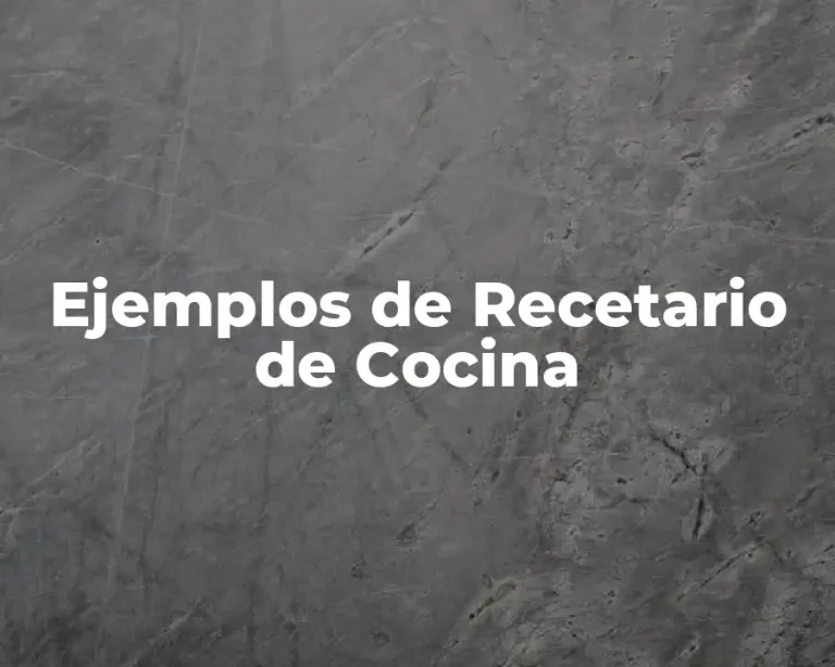 Ejemplos de Recetario de Cocina