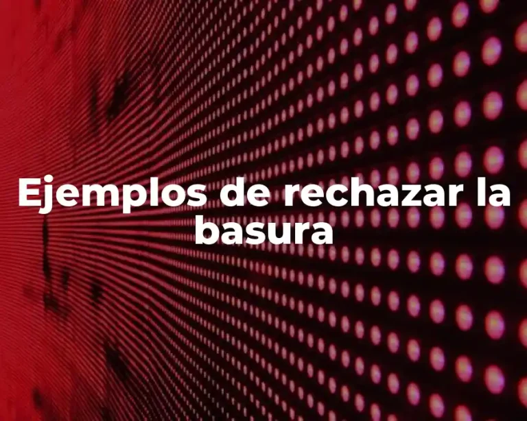 Ejemplos de rechazar la basura