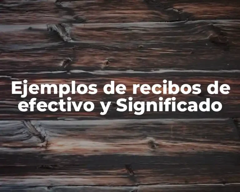 Ejemplos de recibos de efectivo y Significado