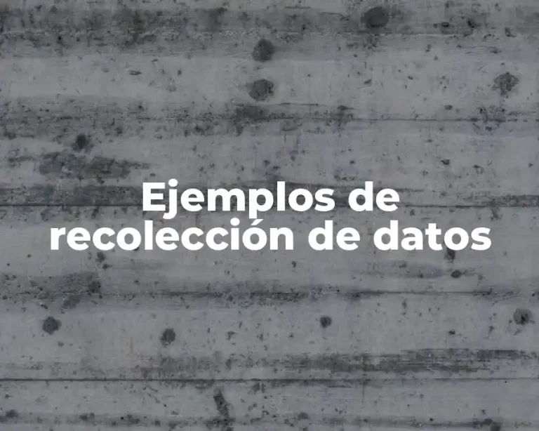 Ejemplos de recolección de datos