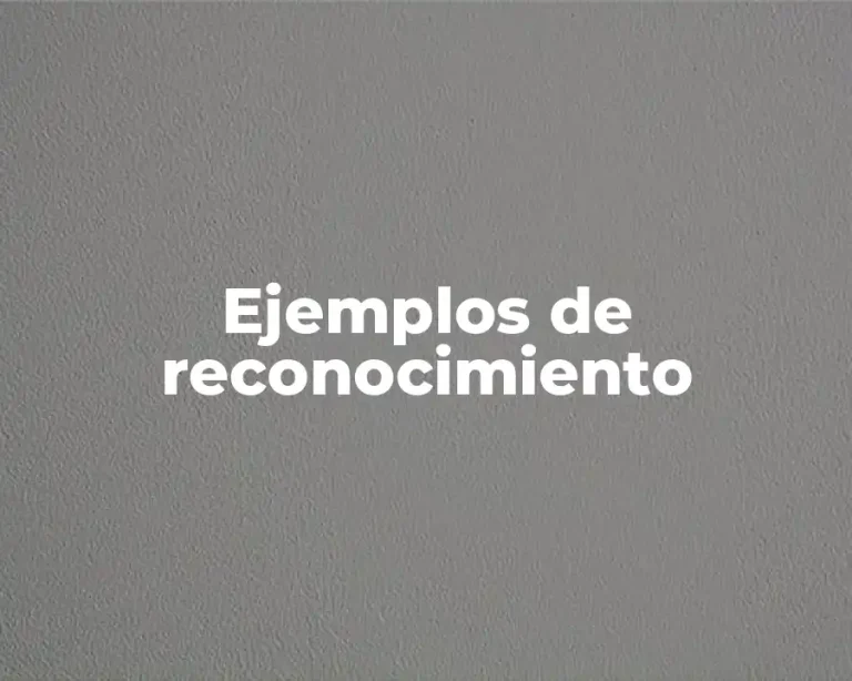 Ejemplos de reconocimiento