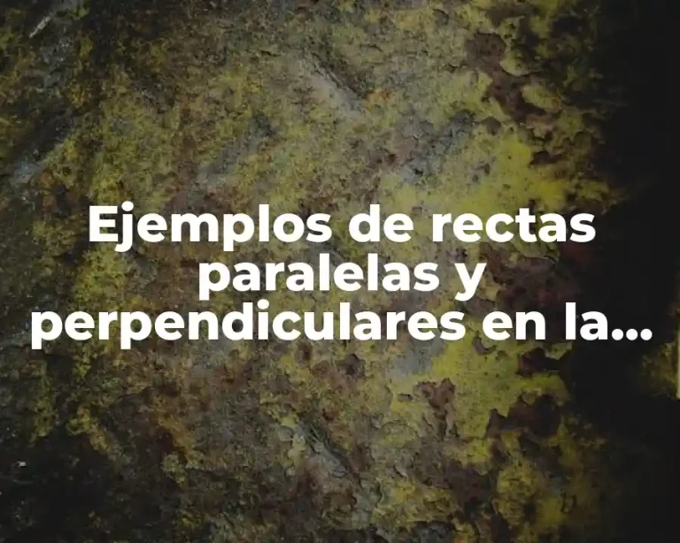 Ejemplos de rectas paralelas y perpendiculares en la vida cotidiana