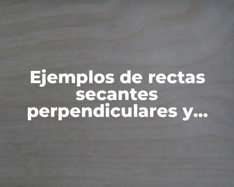 Ejemplos de rectas secantes perpendiculares y paralelas