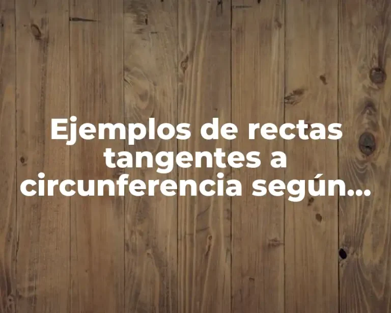 Ejemplos de rectas tangentes a circunferencia según una dirección y Significado