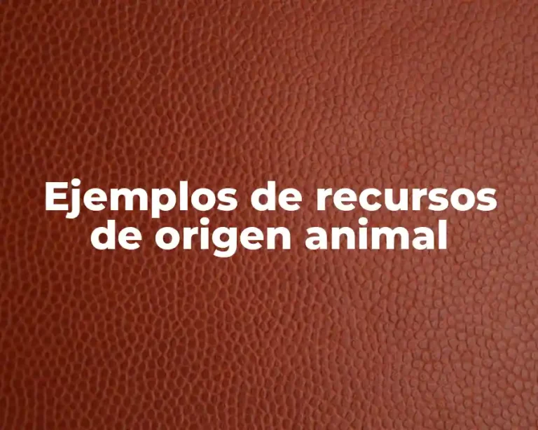 Ejemplos de recursos de origen animal