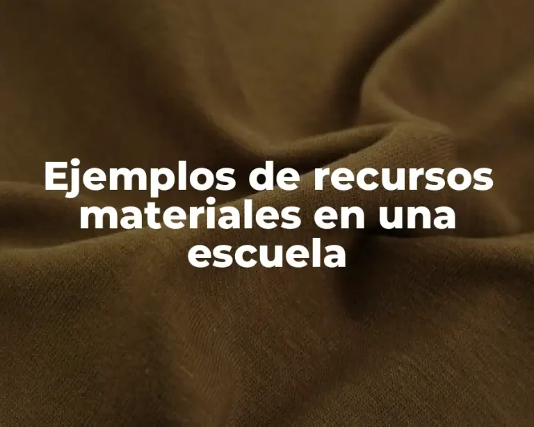 Ejemplos de recursos materiales en una escuela