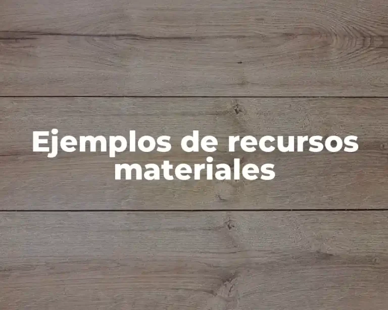 Ejemplos de recursos materiales