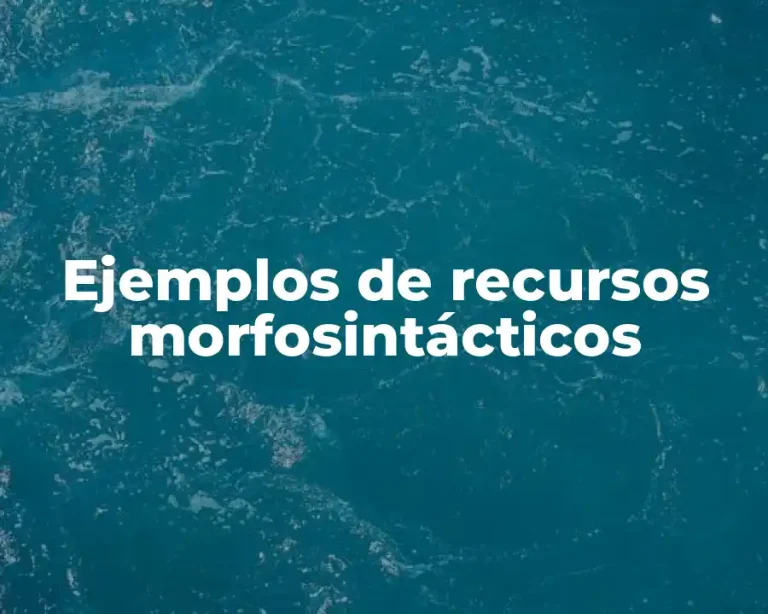Ejemplos de recursos morfosintácticos