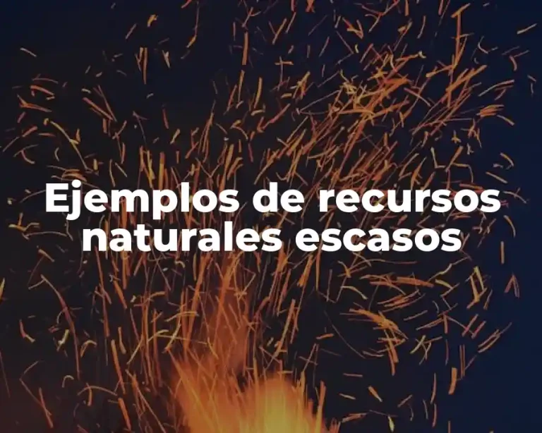Ejemplos de recursos naturales escasos