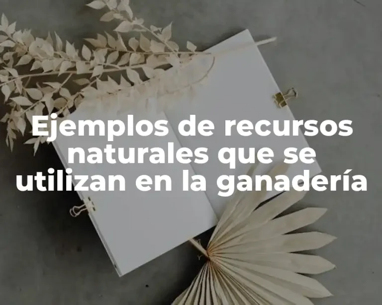 Ejemplos de recursos naturales que se utilizan en la ganadería