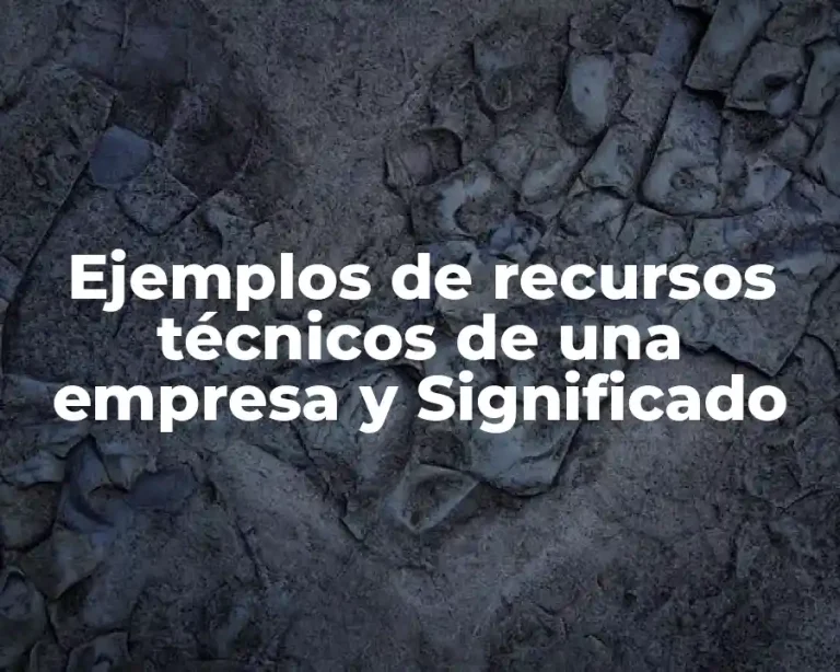 Ejemplos de recursos técnicos de una empresa y Significado