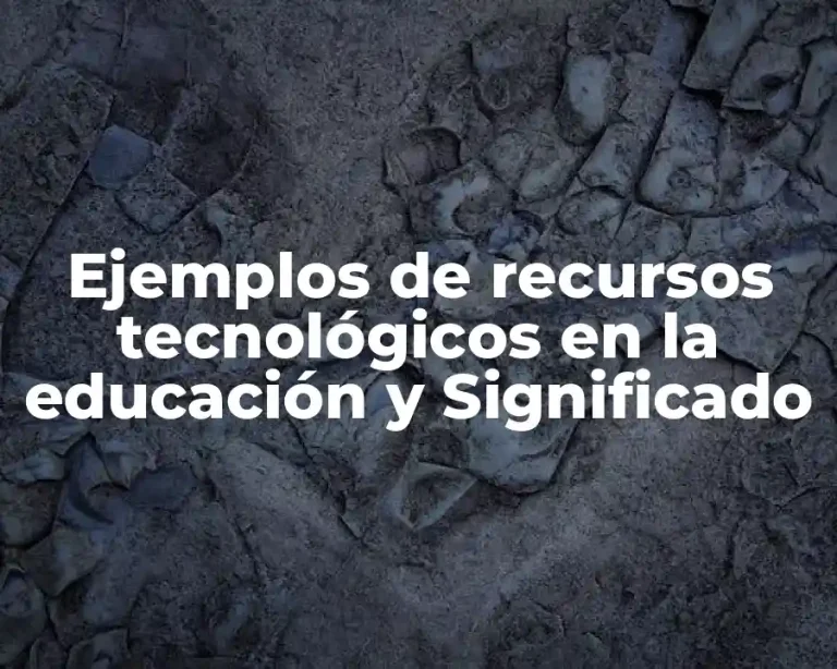 Ejemplos de recursos tecnológicos en la educación y Significado