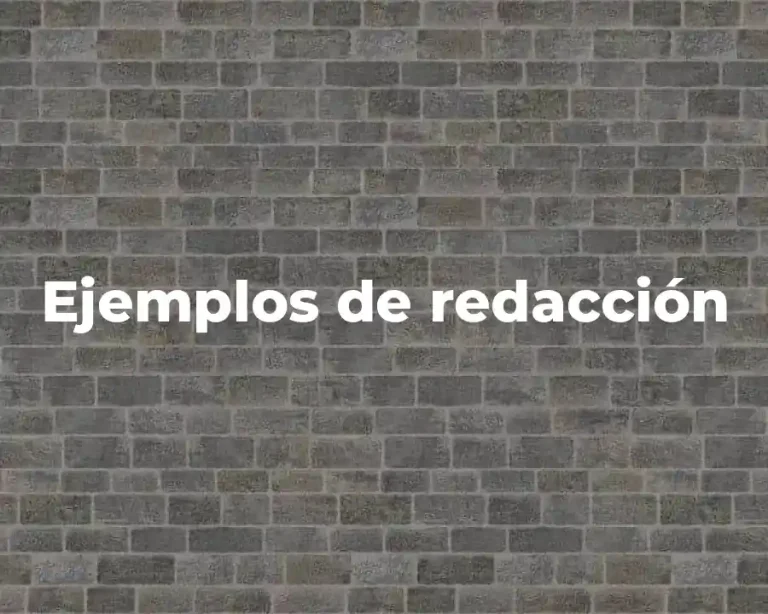 Ejemplos de redacción
