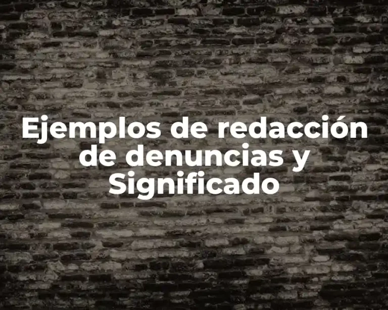 Ejemplos de redacción de denuncias y Significado