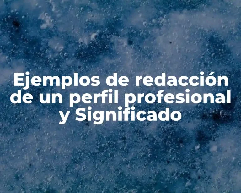 Ejemplos de redacción de un perfil profesional y Significado