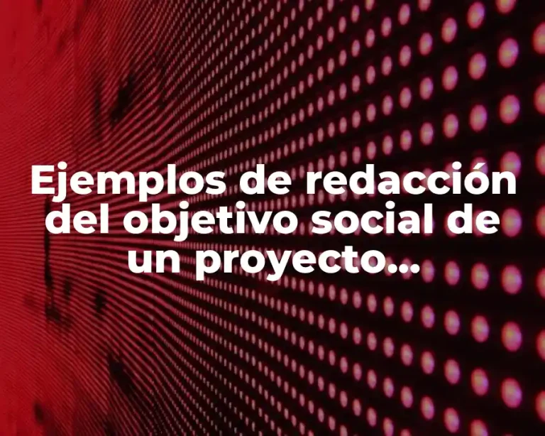 Ejemplos de redacción del objetivo social de un proyecto agropecuario