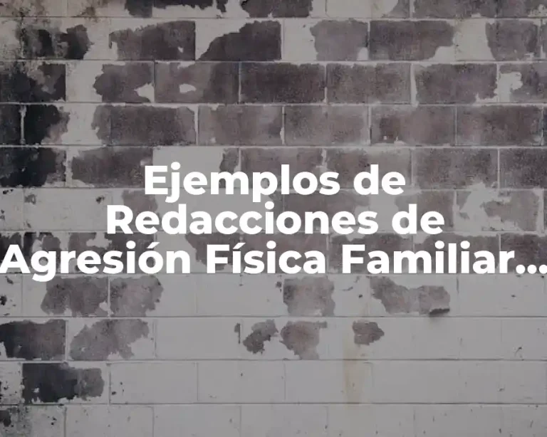 Ejemplos de Redacciones de Agresión Física Familiar del Ministerio Público