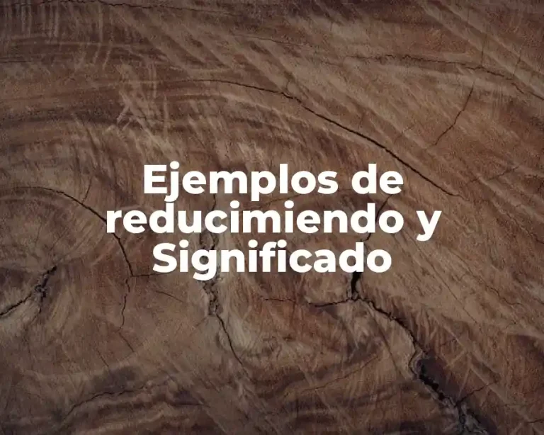 Ejemplos de reducimiendo y Significado