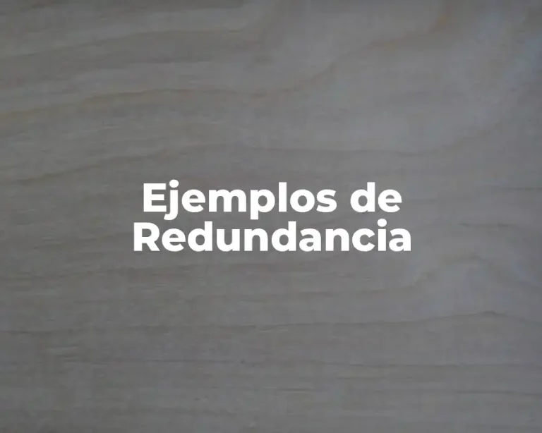 Ejemplos de Redundancia