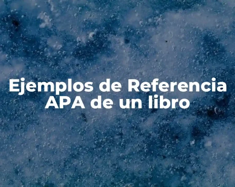 Ejemplos de Referencia APA de un libro