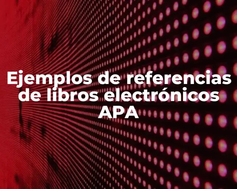 Ejemplos de referencias de libros electrónicos APA