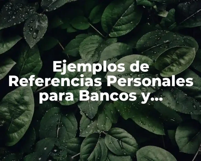 Ejemplos de Referencias Personales para Bancos y Significado