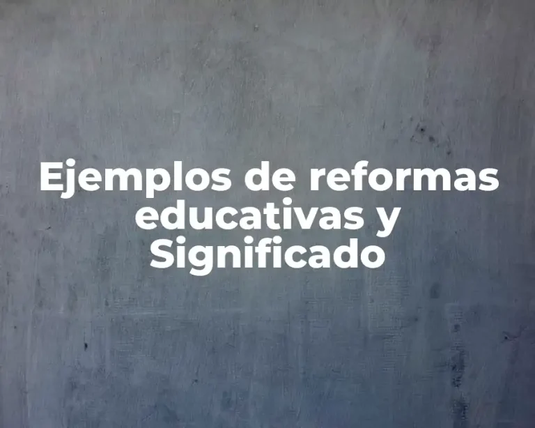 Ejemplos de reformas educativas y Significado