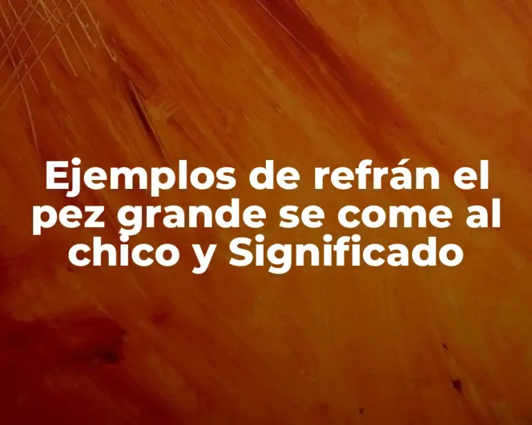 Ejemplos de refrán el pez grande se come al chico y Significado