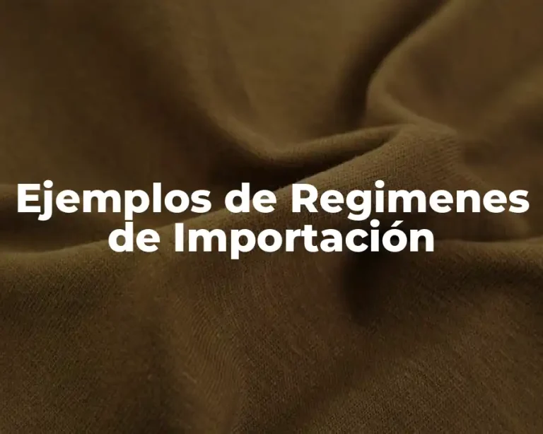 Ejemplos de Regimenes de Importación