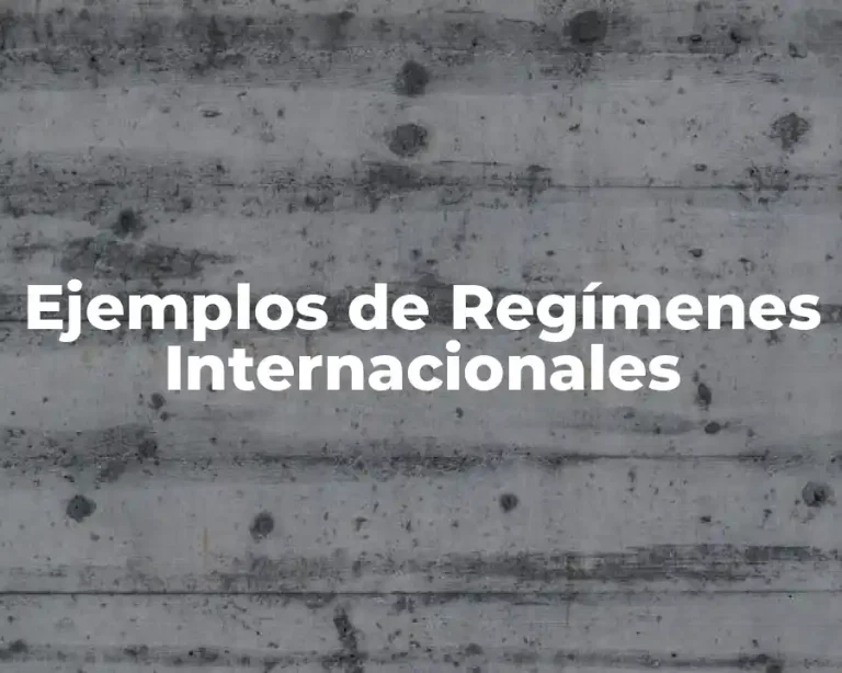 Ejemplos de Regímenes Internacionales