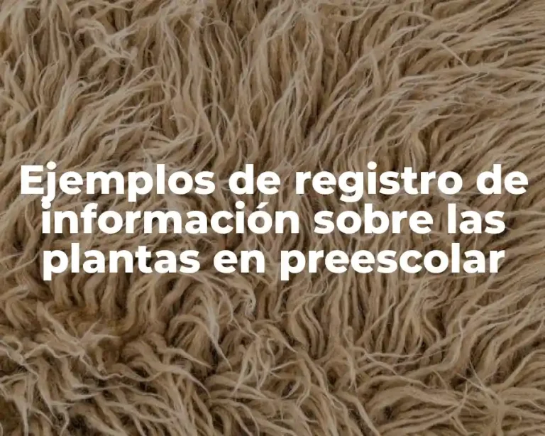 Ejemplos de registro de información sobre las plantas en preescolar