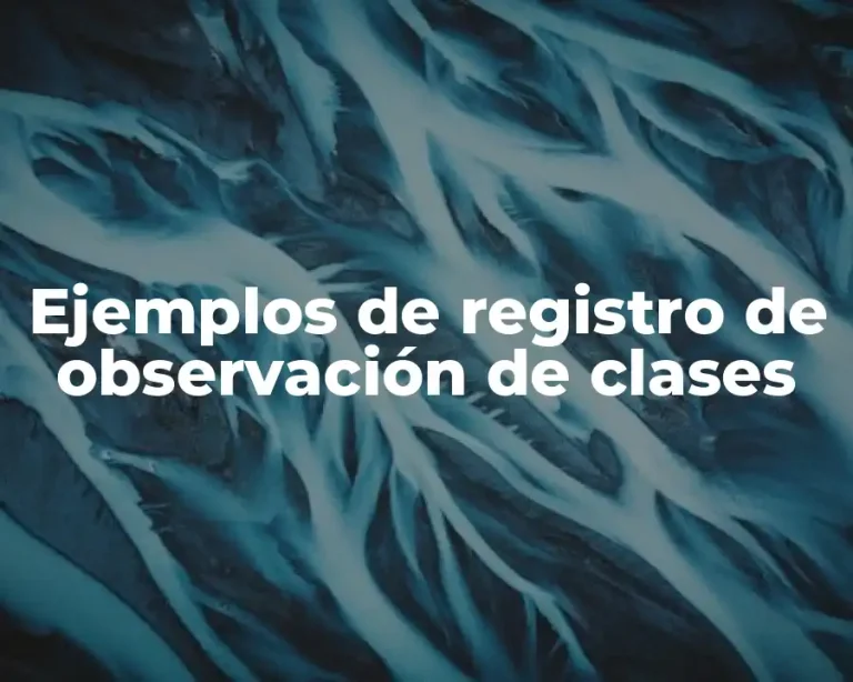 Ejemplos de registro de observación de clases