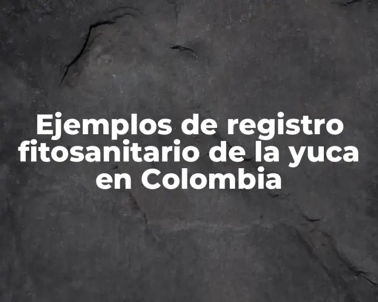 Ejemplos de registro fitosanitario de la yuca en Colombia