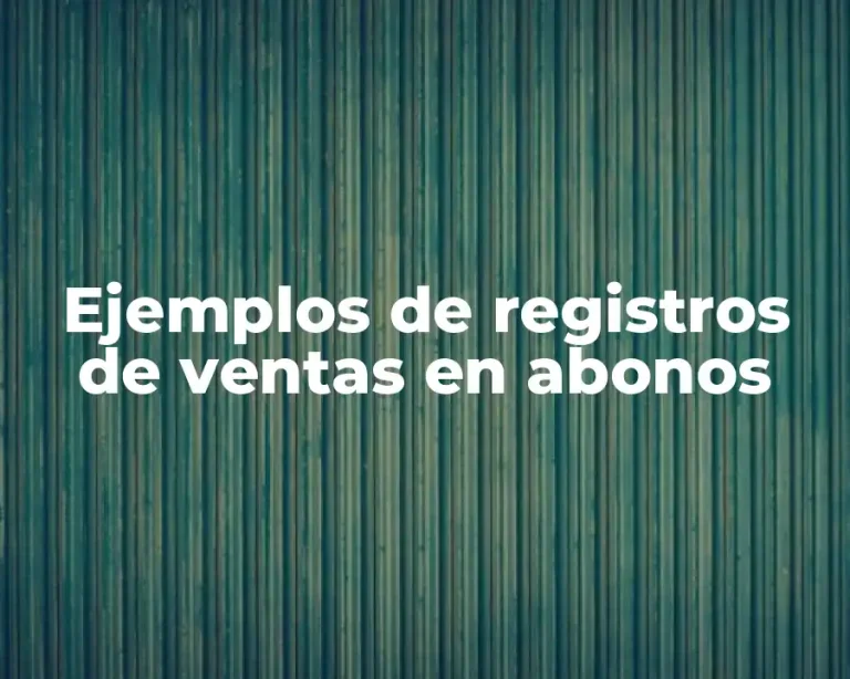 Ejemplos de registros de ventas en abonos