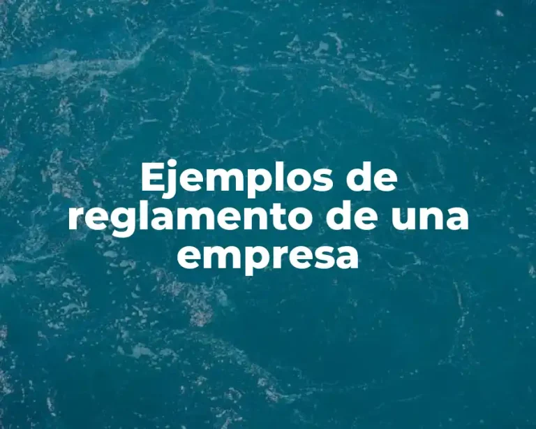 Ejemplos de reglamento de una empresa