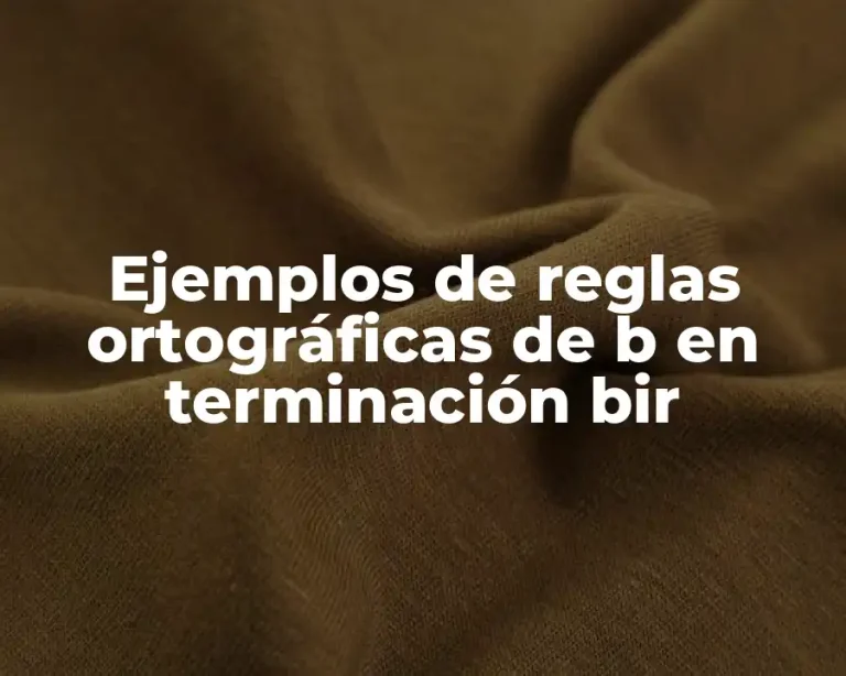 Ejemplos de reglas ortográficas de b en terminación bir