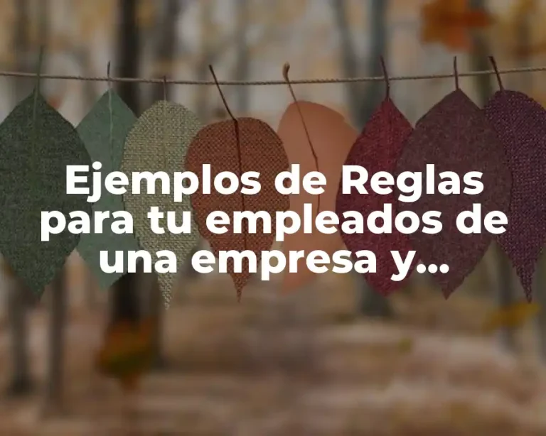 Ejemplos de Reglas para tu empleados de una empresa y Significado