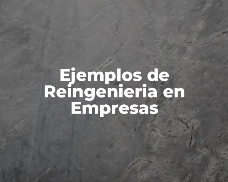 Ejemplos de Reingenieria en Empresas