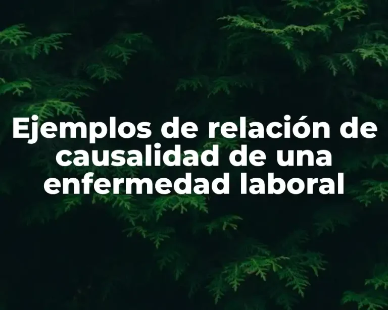 Ejemplos de relación de causalidad de una enfermedad laboral