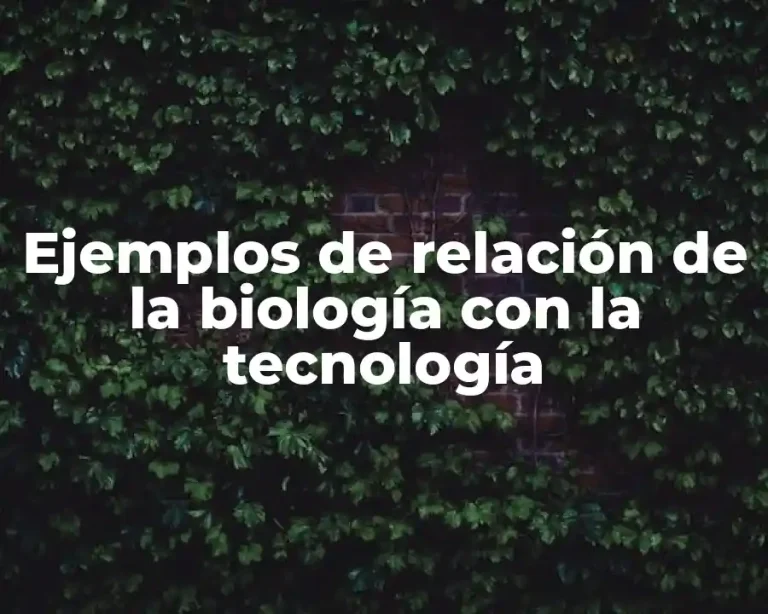 Ejemplos de relación de la biología con la tecnología