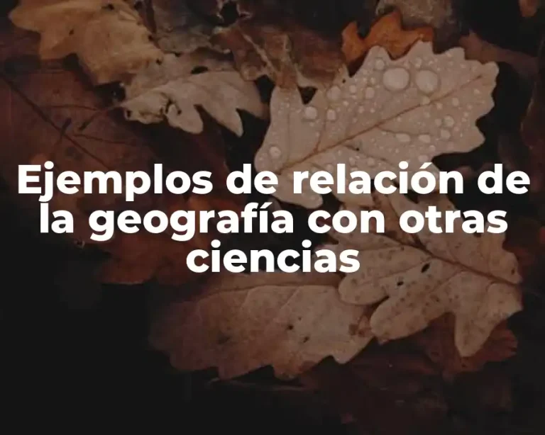 Ejemplos de relación de la geografía con otras ciencias